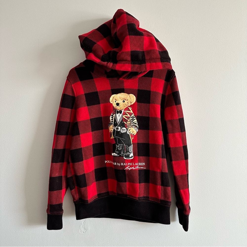 Ralph Lauren Red and Black Checkered Kids Hoodie